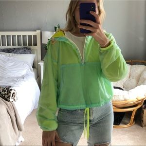 Neon half zip Windbreaker